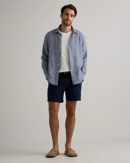 100% European Linen Relaxed Long Sleeve Shirt - XS / Flax