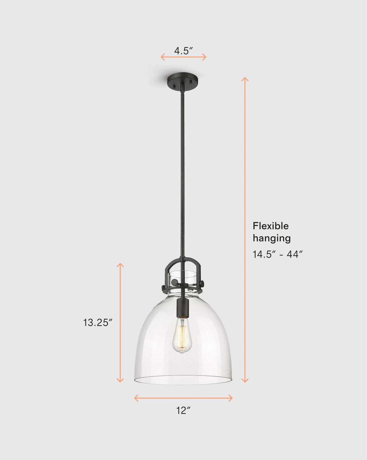 Minimalist Glass Bell Pendant Light - One Size / Brass