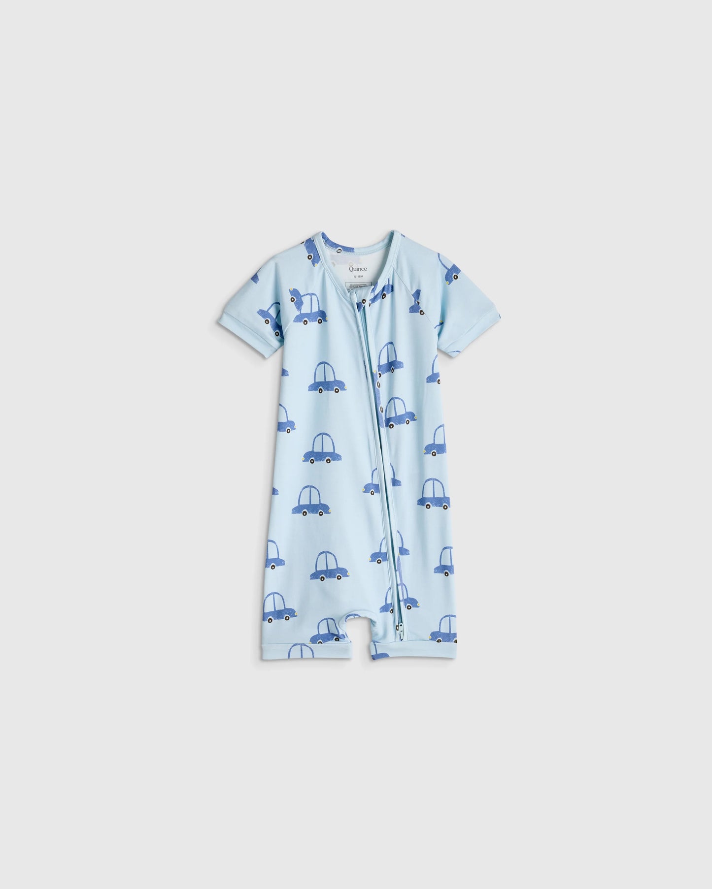 Bamboo Shortie Onesie Pajama - 0-3M / Blue Cars