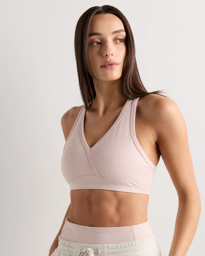 Ultra-Soft V-Neck Racerback Bra - XS / Heather Black