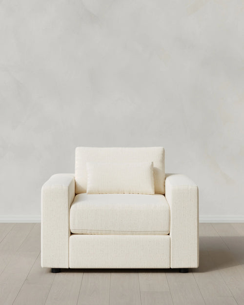 Ashford Deep Seat Chair and a Half in Performance Chenille Linen Blend - 46" / Snow