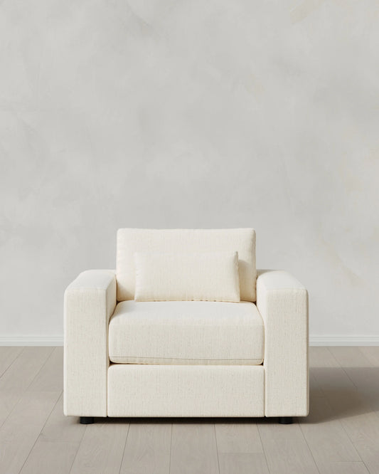 Ashford Deep Seat Chair and a Half in Performance Chenille Linen Blend - 46" / Snow