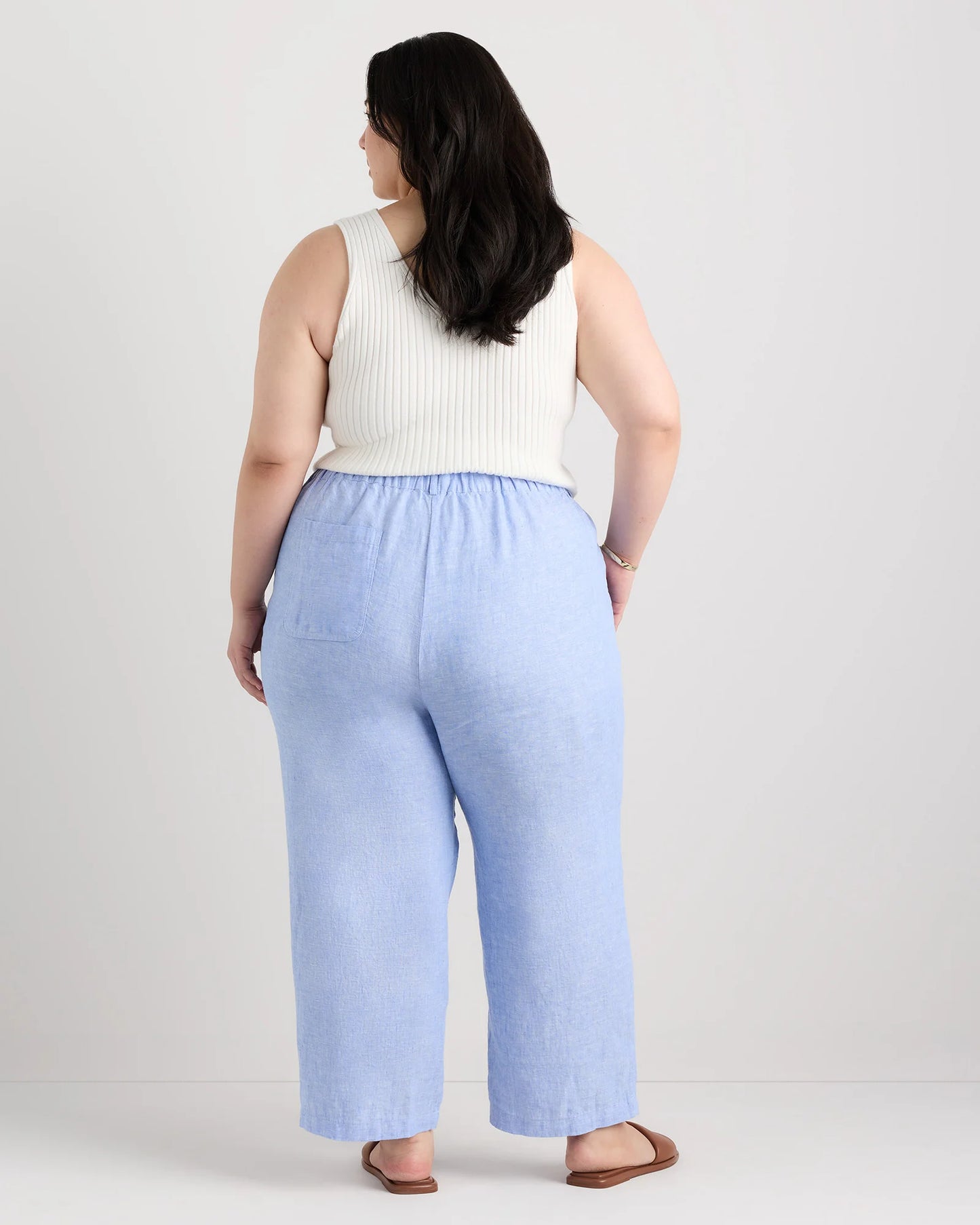 100% European Linen Pants - 1X / Bayberry Olive