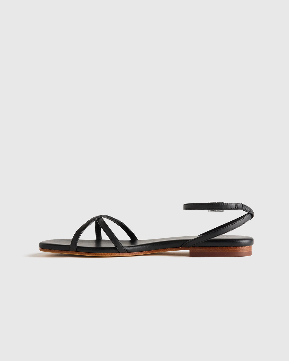 Italian Leather Ankle Strap Sandal - 5 / Cognac
