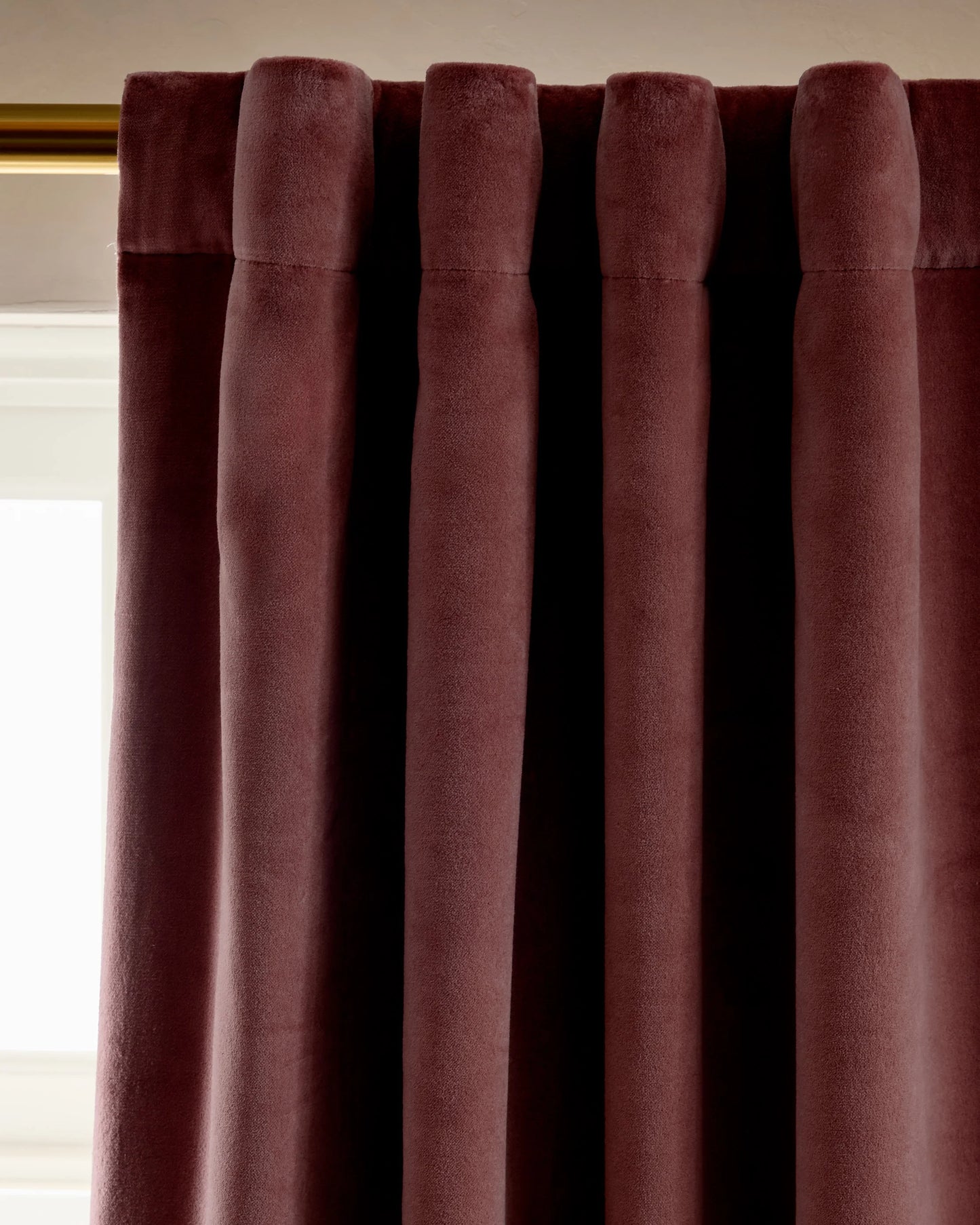 Cotton Velvet Room Darkening Curtain - Single Panel - 48x84 / Ivory
