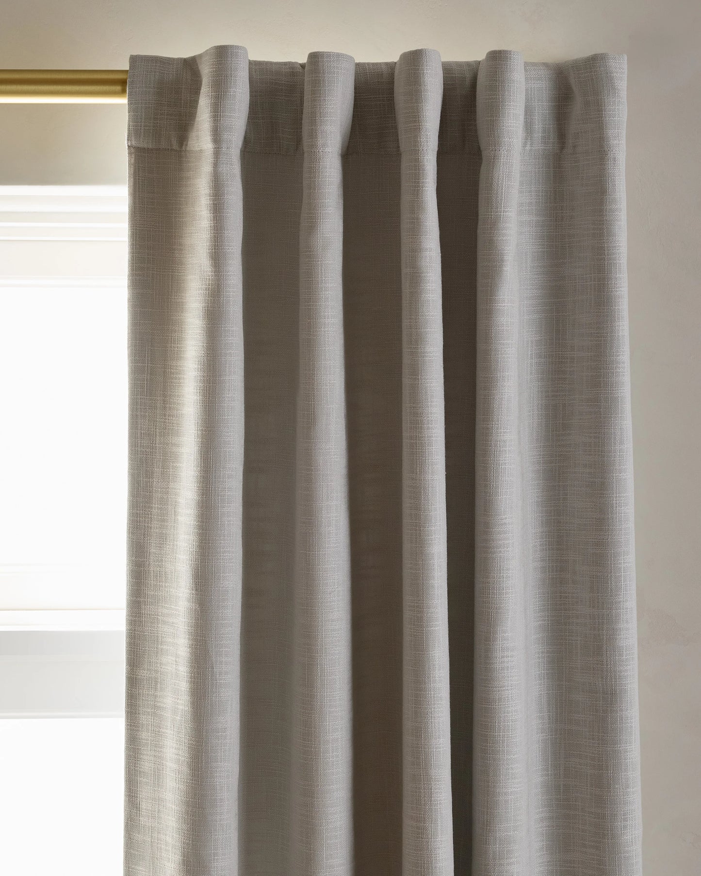 Textured Cotton Room Darkening Curtain - 48x84 / Ivory
