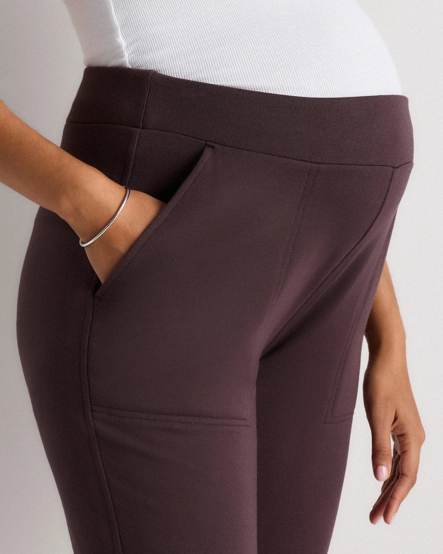 SuperSoft Fleece Maternity Joggers - XS / Off-White