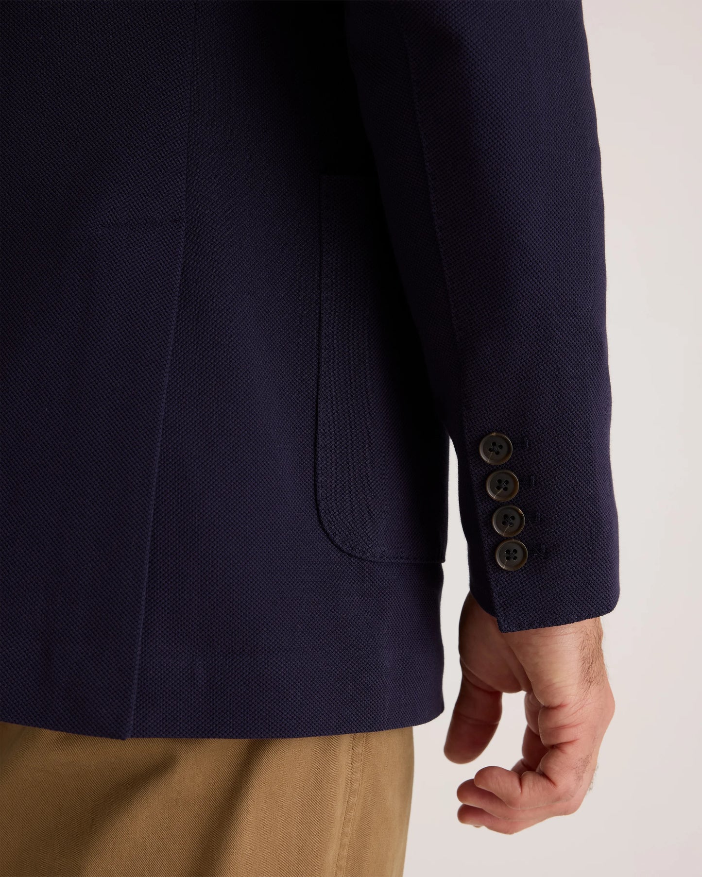 Cotton Pique Knit Blazer - XS / Heather Charcoal