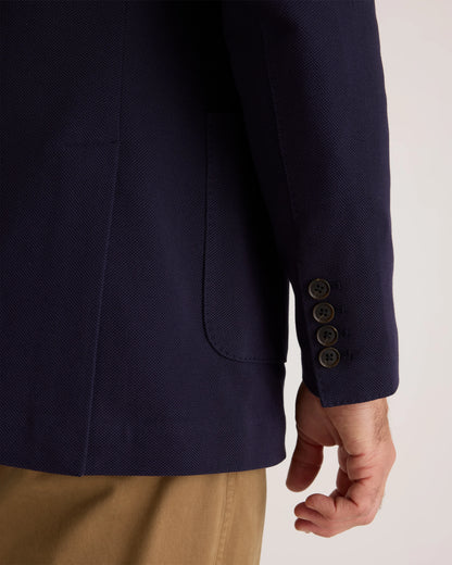 Cotton Pique Knit Blazer - XS / Heather Charcoal