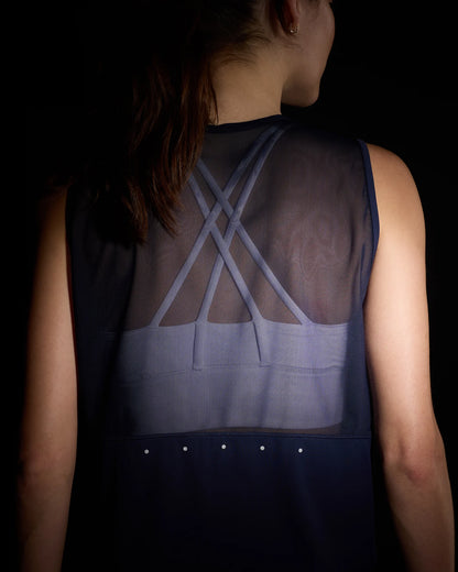 Essential Run Cropped Muscle Tank - XS / Deep Navy