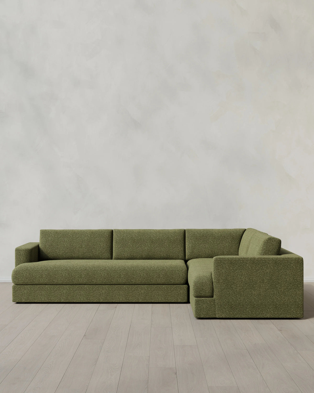 Sierra Curved Arm L Sectional in Performance Boucle - Right Arm / Mushroom