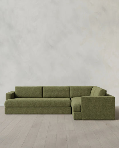 Sierra Curved Arm L Sectional in Performance Boucle - Right Arm / Mushroom