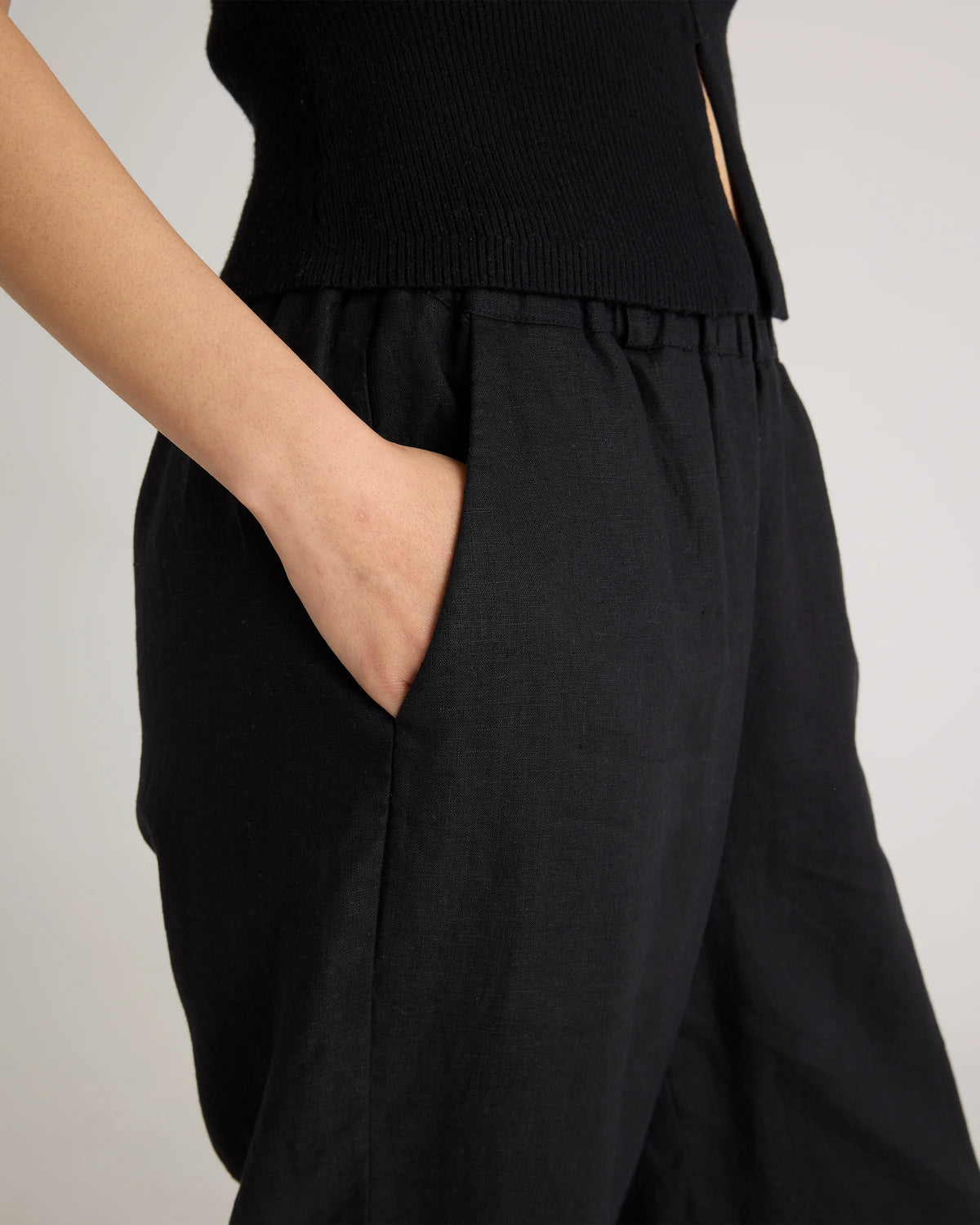 100% European Linen Pants - XS / White