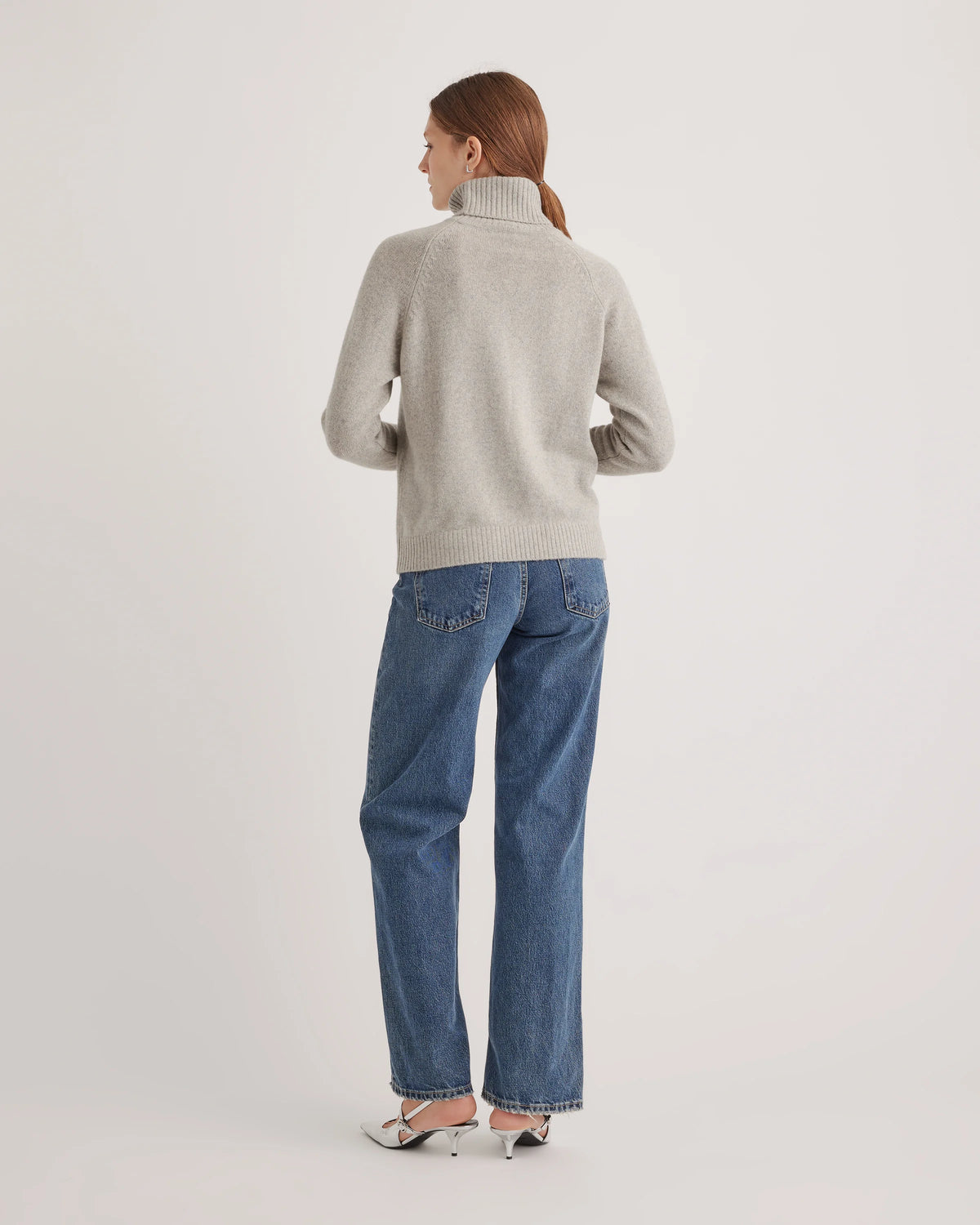 100% Yak Wool Turtleneck Sweater - XS / Heather Brown