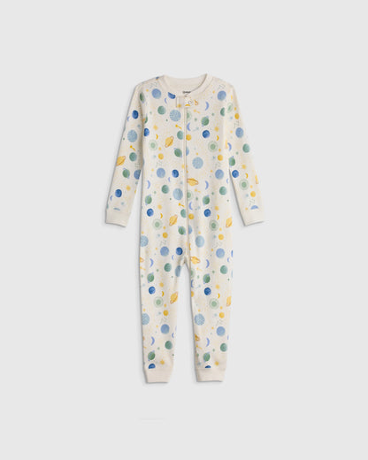 100% Organic Cotton One Piece Pajama - 2T / Navy Stripe