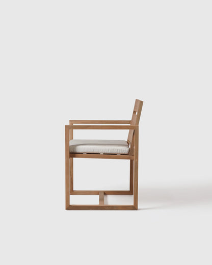 Linear Solid Teak Outdoor Dining Armchair - One Size / Natural Teak
