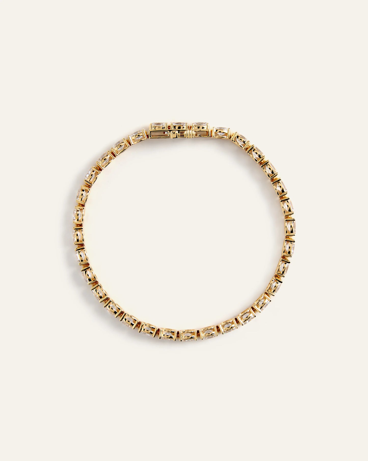 14K Gold Lab Grown Diamond East-West Oval Tennis Bracelet - 10ctw - 6.5" / Yellow Gold