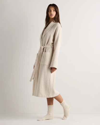 Soft Layered Turkish Cotton Robe - XS / White