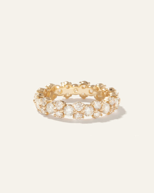 14K Gold Lab Grown Diamond Cluster Eternity Band - 5 / Yellow Gold