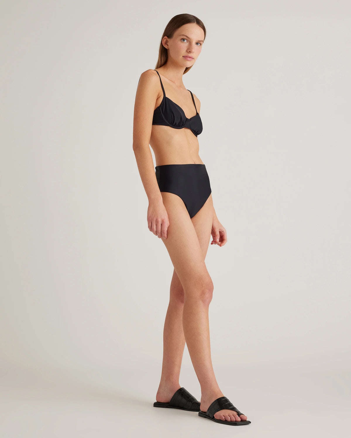 Italian High-Rise Bikini Bottom - XS / Black