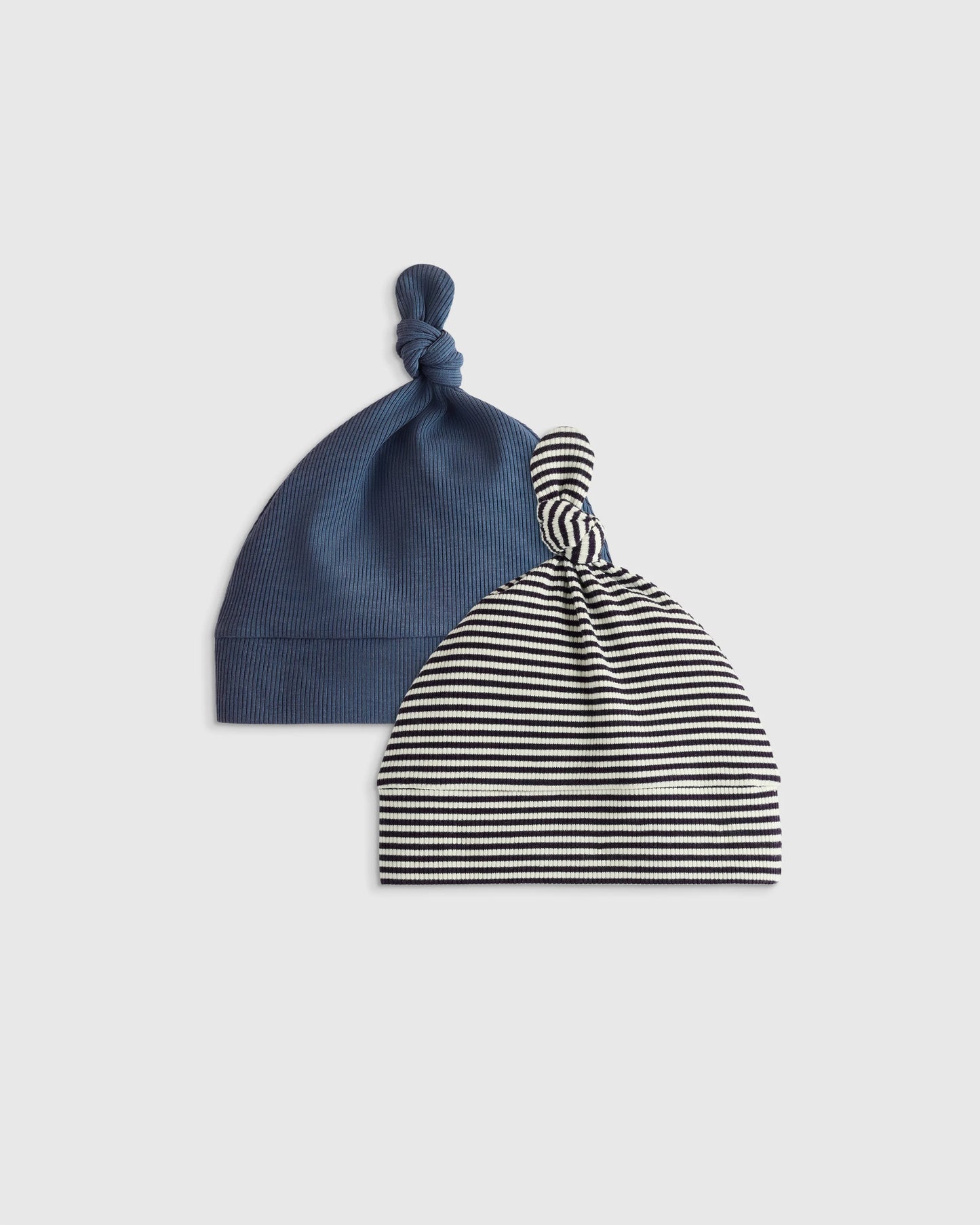 Softest Rib Hat (2-Pack) - 0-6M / Ivory/Grey Stripe