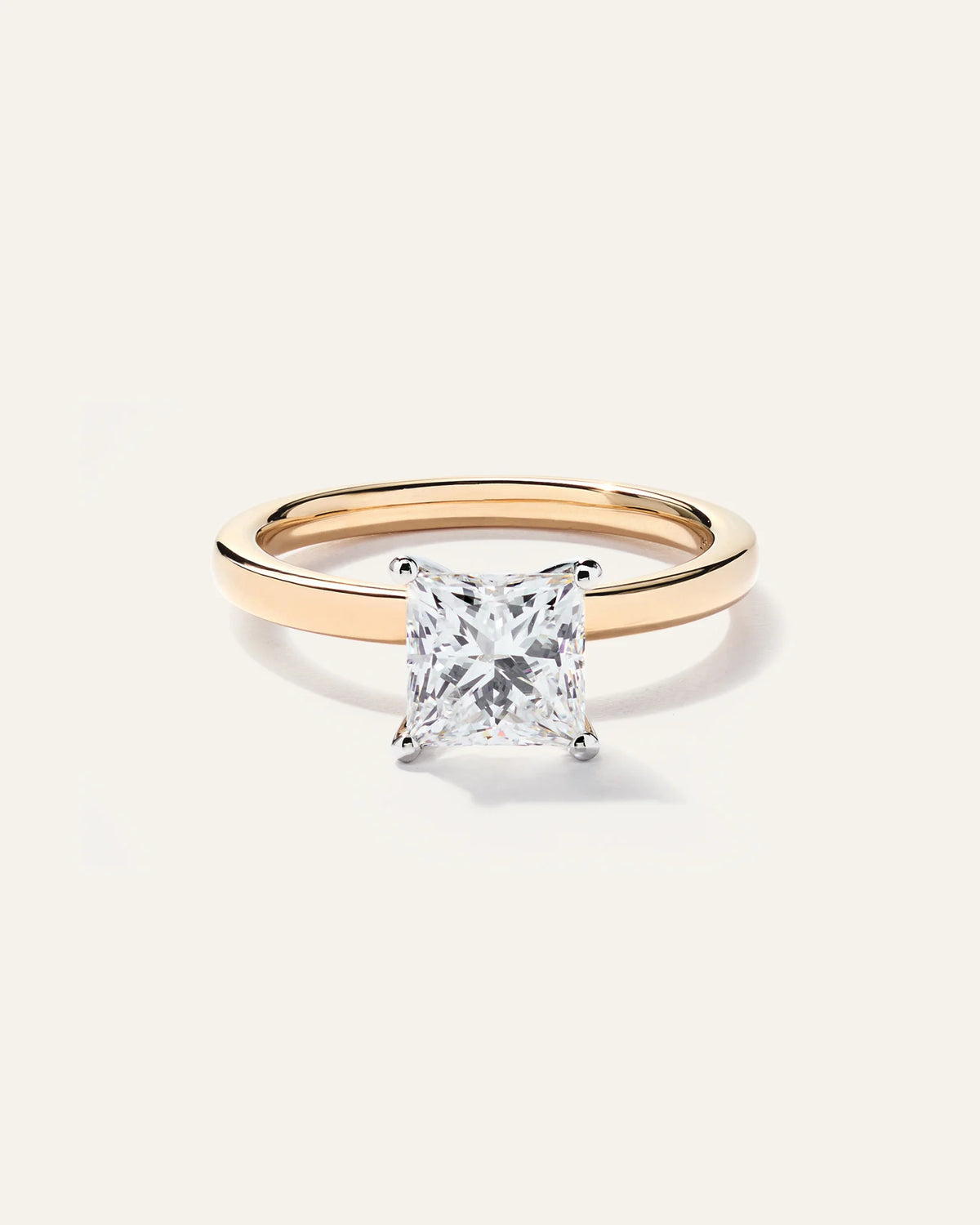 Lab Grown Diamond Princess Comfort Fit Engagement Ring - 1.5ct - 4 / Yellow Gold