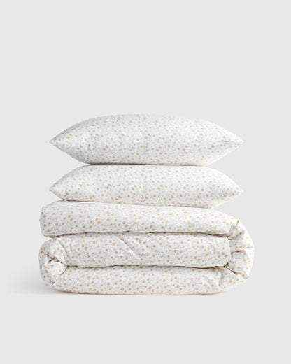Organic Crisp Percale Duvet Cover Set - Twin / Espresso