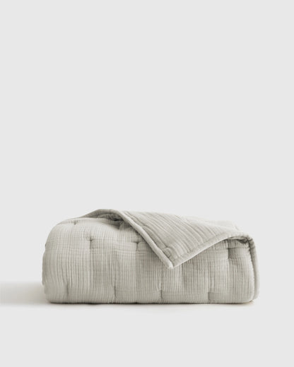 Organic Cotton Gauze Toddler Quilt - One Size / White