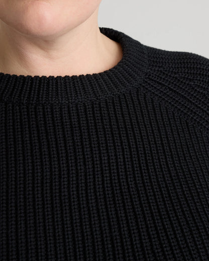 100% Organic Cotton Fisherman Crew Sweater - 1X / Blue Sapphire
