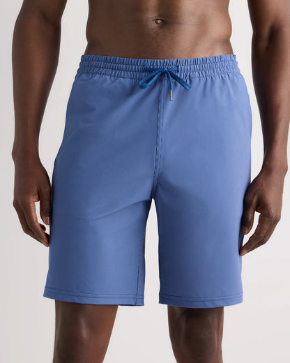 Italian Swim Trunks - 9" - S / Navy Palms