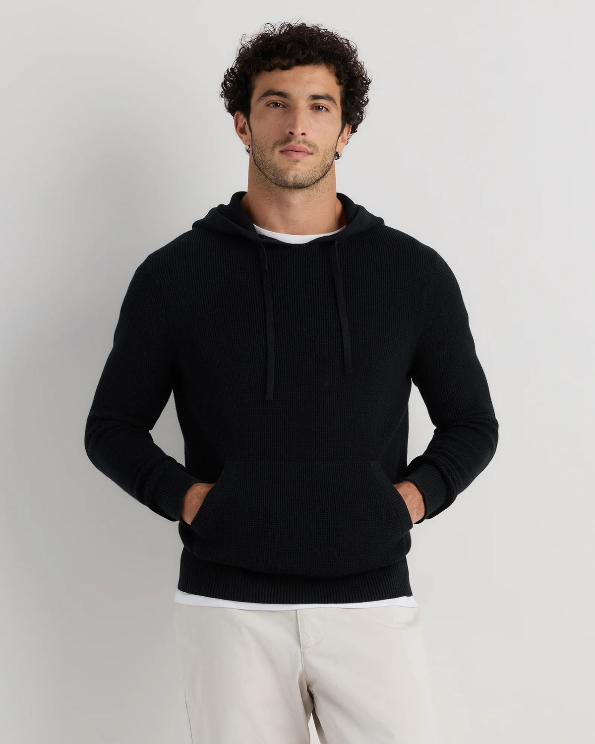 Organic Cotton Cashmere Waffle Hoodie - S / Bayberry Olive