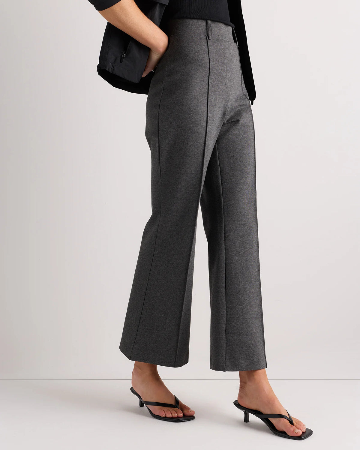 Ultra-Stretch Ponte Flare Leg Pants - XS / Charcoal