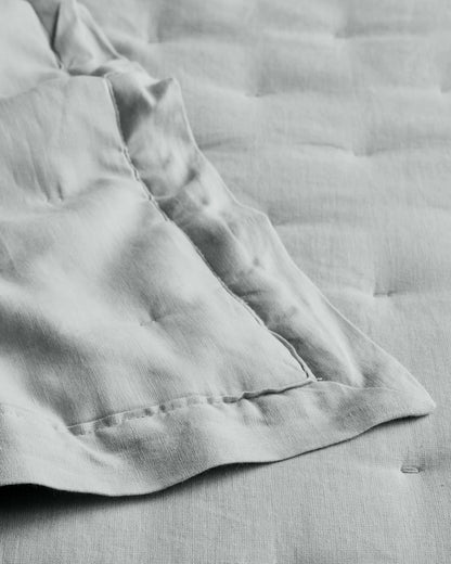 European Linen Dream Quilt Set - Twin / Dusty Olive