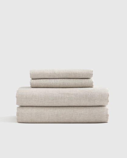 European Linen Chambray Sheet Set - Twin / Natural
