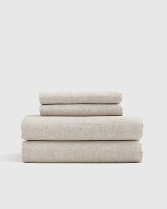 European Linen Chambray Sheet Set - Twin / Natural