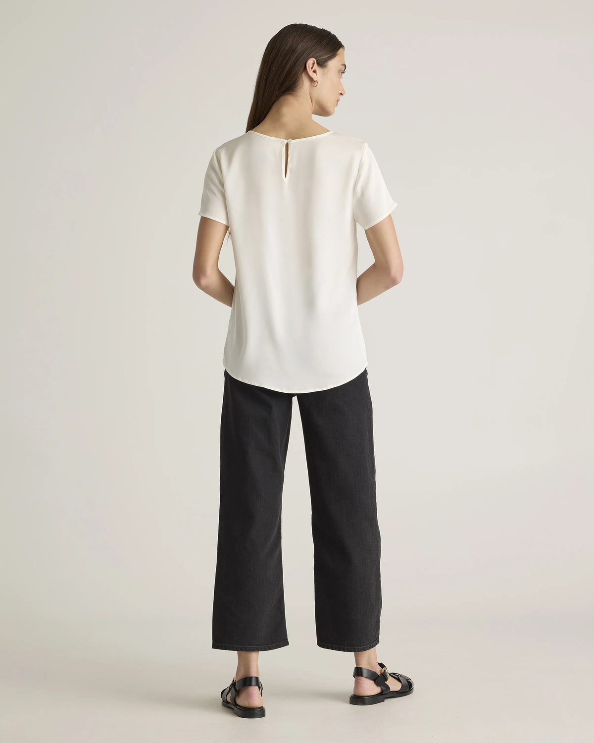 Washable Stretch Silk Tee - XS / Deep Orchid Purple