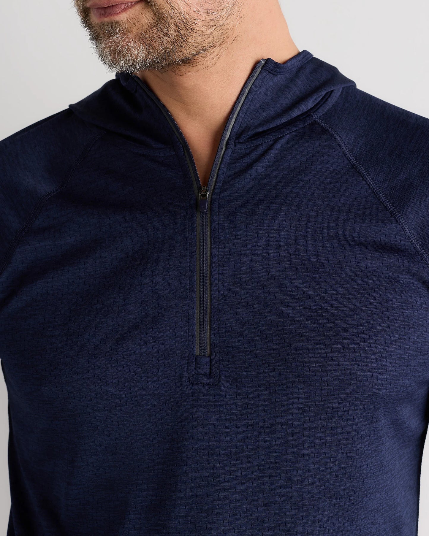 Mesh Performance Training Quarter Zip Hoodie - S / Heather Grey