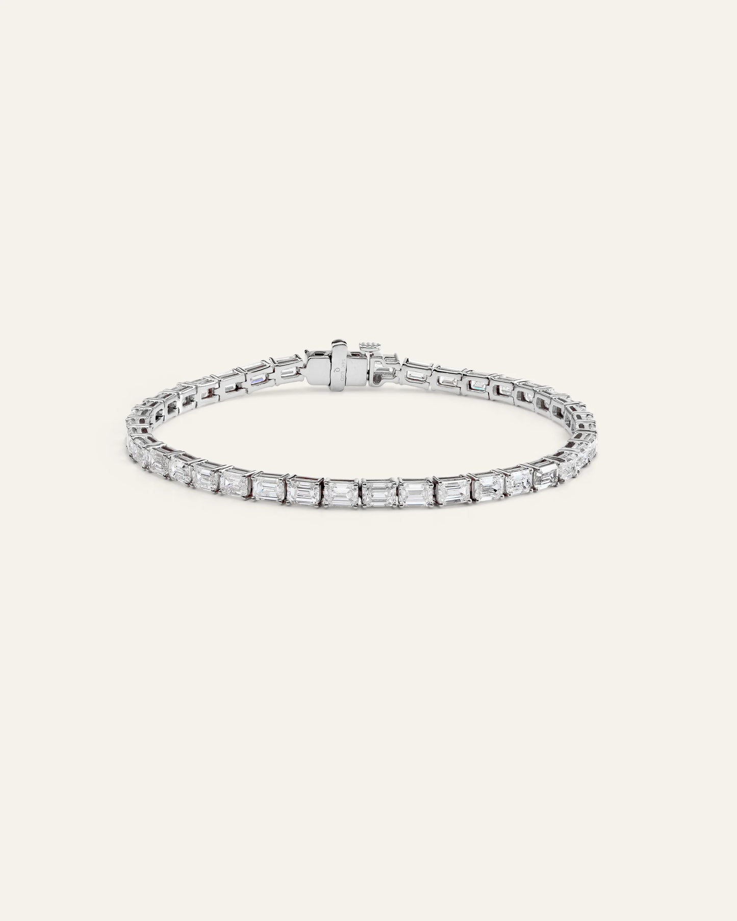 14K Gold Lab Grown Diamond East-West Emerald Tennis Bracelet - 10ctw - 6.5" / Yellow Gold