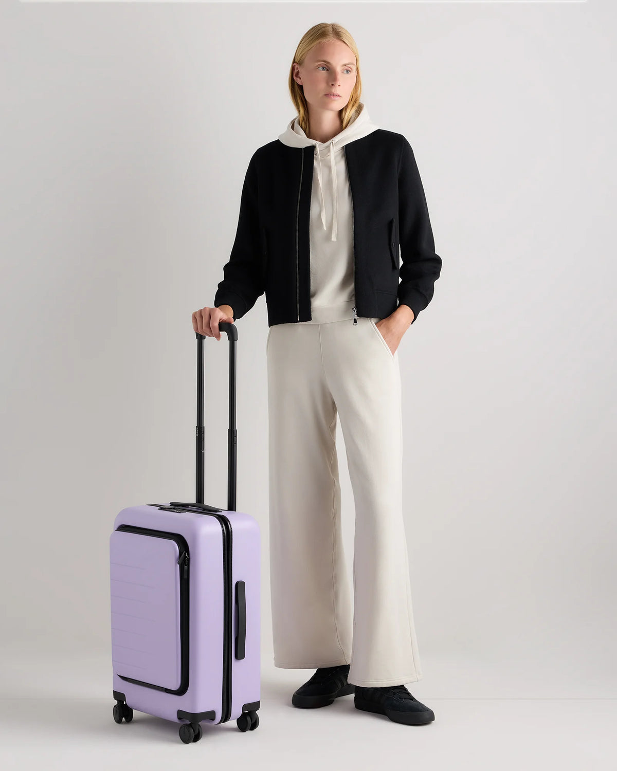 Front Pocket Carry-On Suitcase - One Size / Lavender