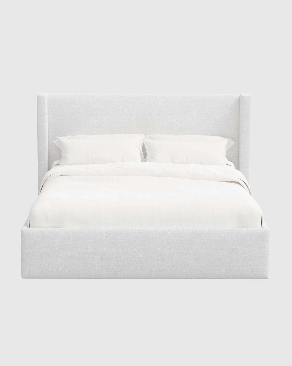 100% Linen Wingback Bed - Full / Canvas