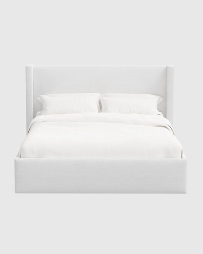 100% Linen Wingback Bed - Full / Canvas