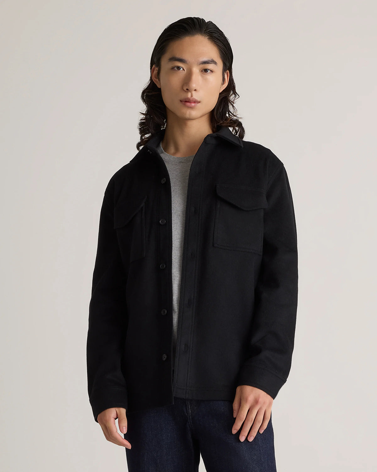 Italian Wool Overshirt - XXXL / Black