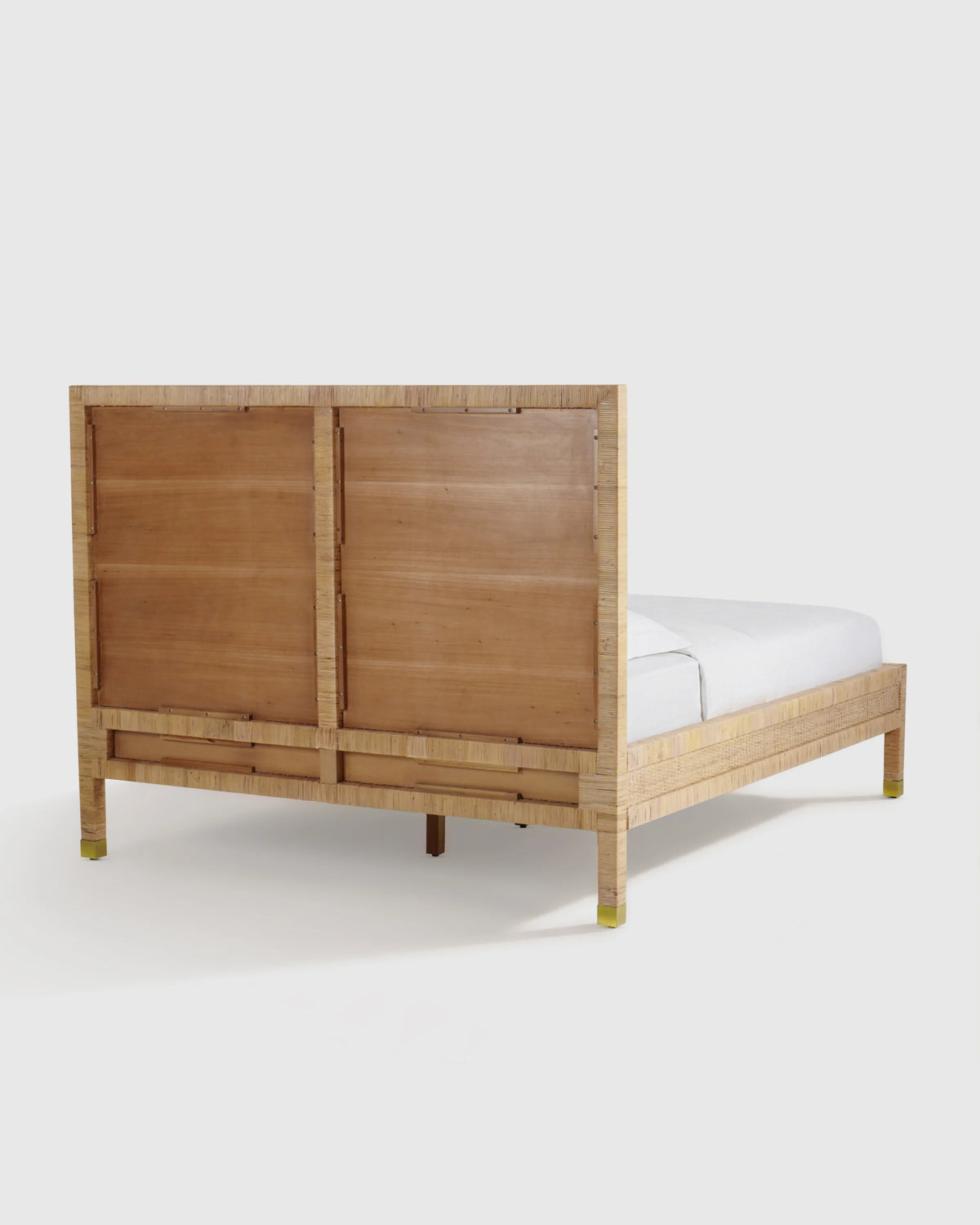 Handwoven Rattan Bed - Queen / Golden Tan