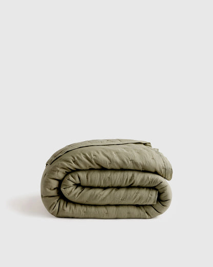 European Linen Dream Quilt - Twin / White
