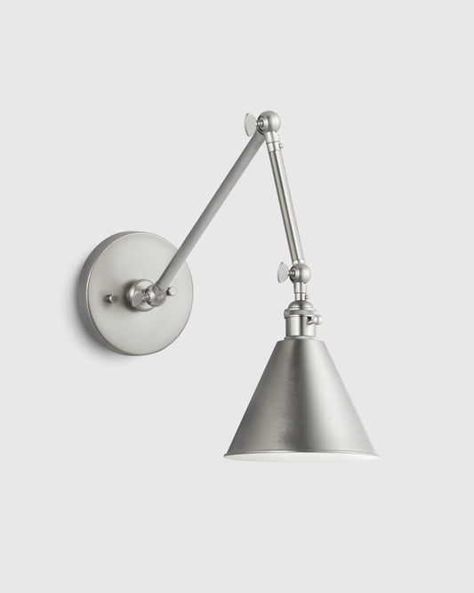 Articulating Double Arm Steel Wall Sconce - One Size / Silver