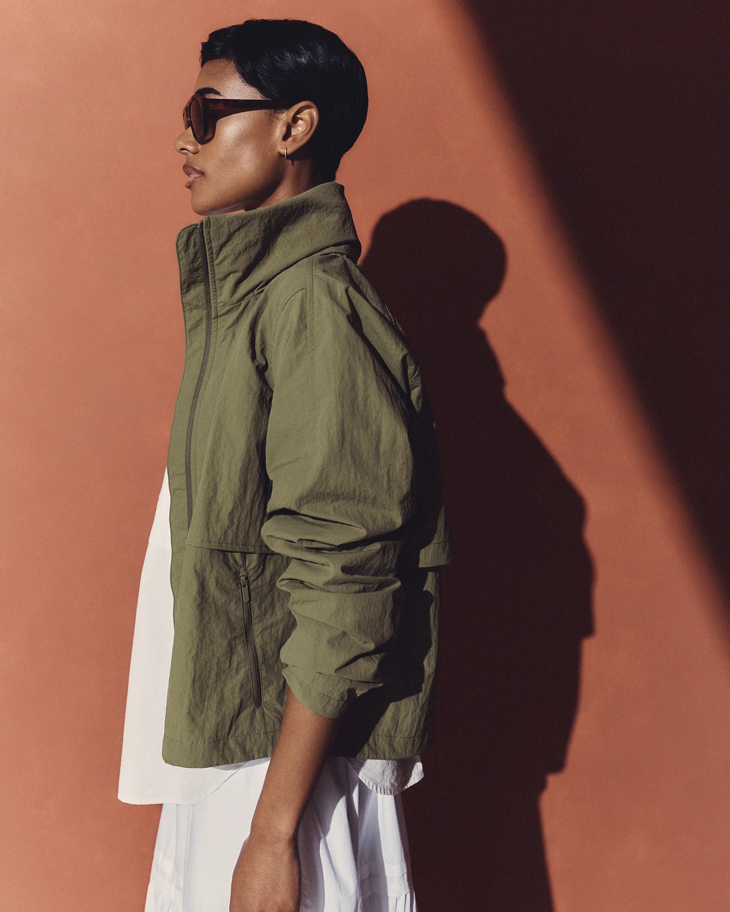 Water Repellent Windbreaker Jacket - XS / Praline