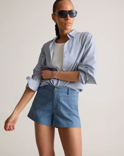 Stretch Cotton Chino Patch Pocket Shorts - 0 / Frost