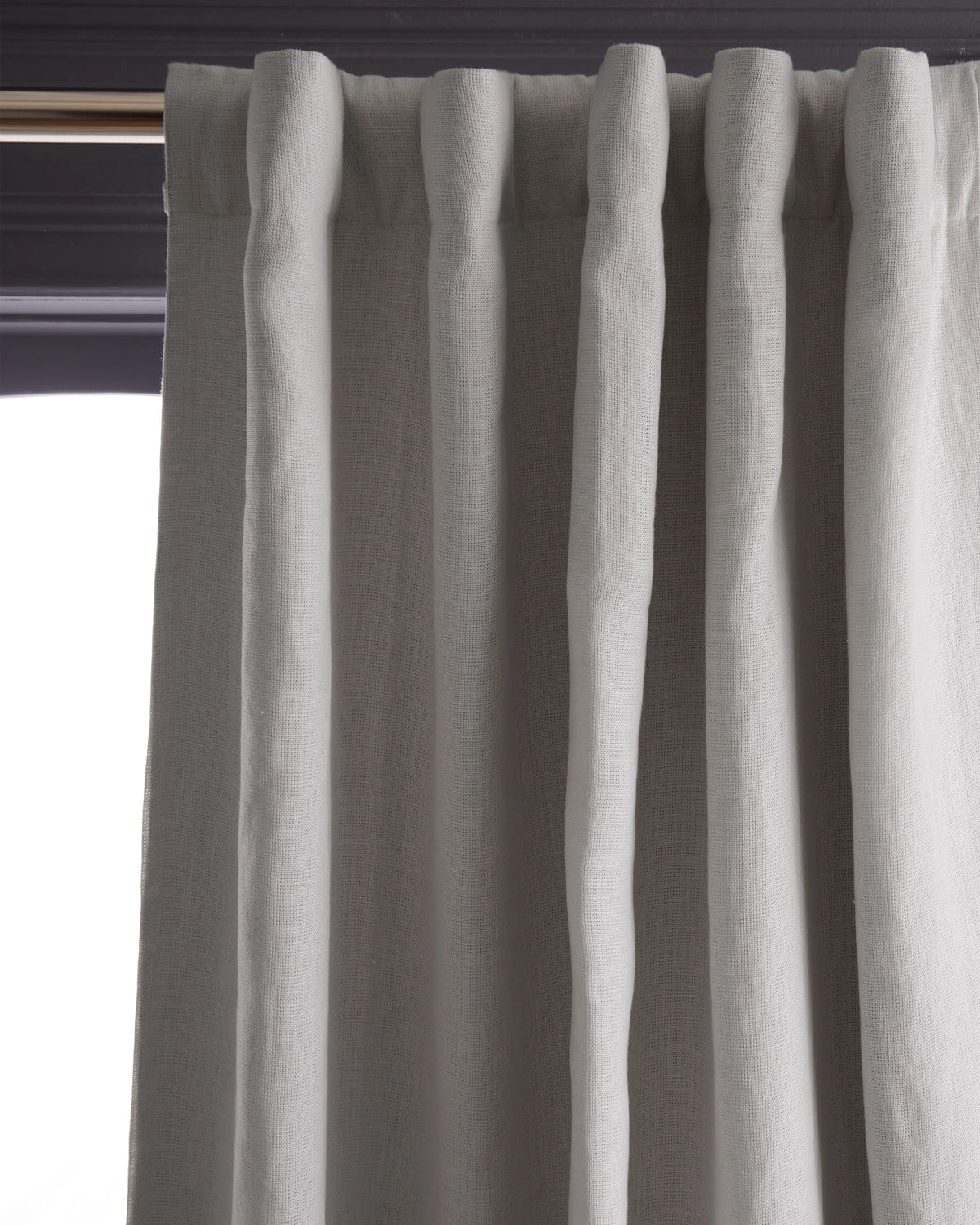 Heavyweight European Linen Room Darkening Curtain - 48x84 / White