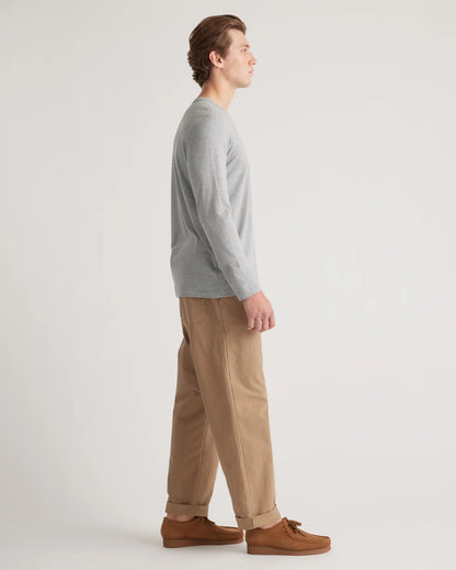 Cotton Modal Long Sleeve Tee - S / Heather Grey