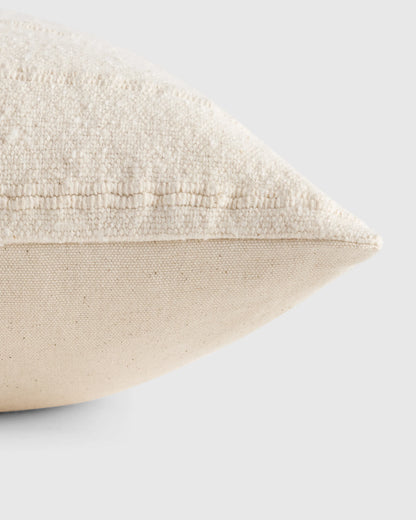 Textured Striped Cotton Pillow Cover - 20x20 / Natural